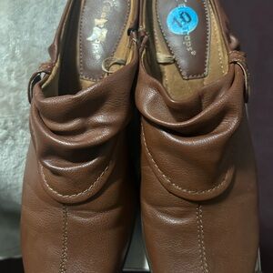 Brown Leather Slip-On Shoes